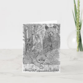 Mutterbär und Küken Karte