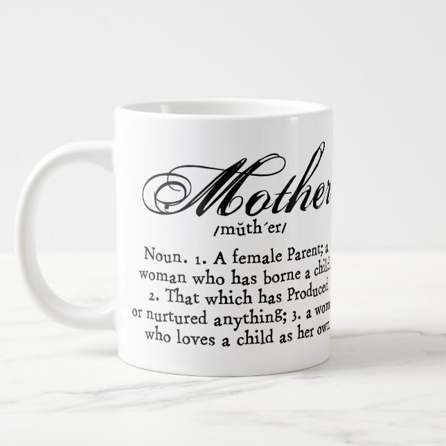Mutterdefinition, Muttertag Jumbo-Tasse (Links)