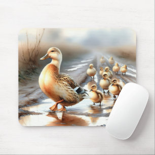 Mutterduck mit Ducklein Mousepad