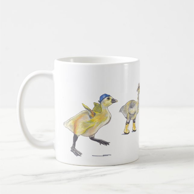 Muttergans und vier berufliche Gänse Kaffeetasse (Links)