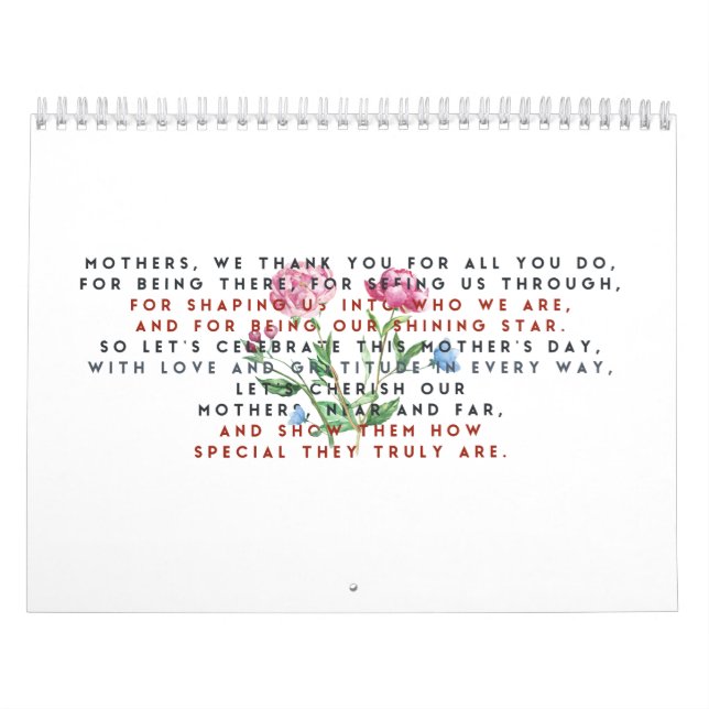 Muttergedicht und Blume Kalender (Titelbild)