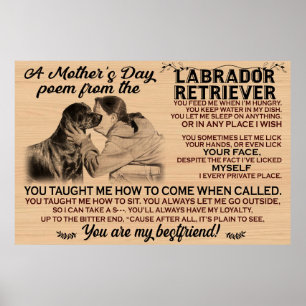 Muttergedicht vom Hund des Labrador Retriever Poster