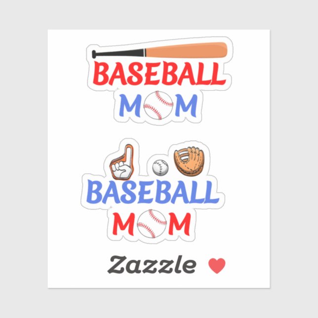 Muttergeschenk, Baseball-Mama-Aufkleber Aufkleber (Blatt)