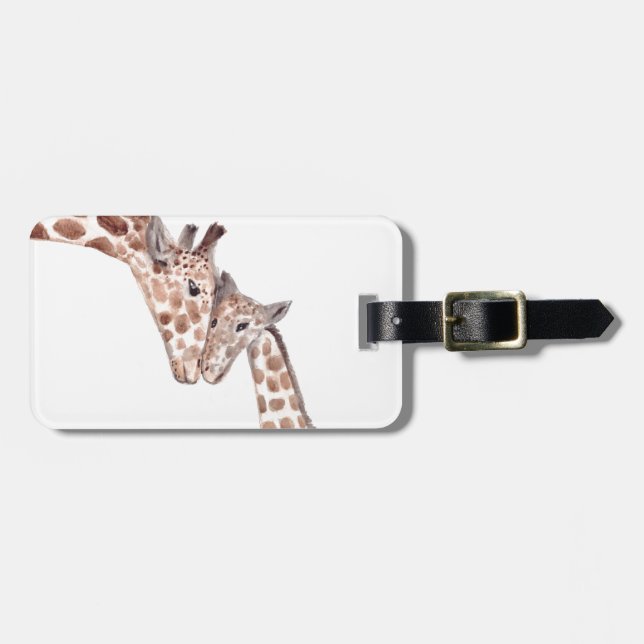 Muttergiraffe mit Baby Gepäckanhänger (Vorderseite horizontal)