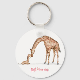 Muttergiraffe und Kalb "Beste Mutter je" Schlüssel Schlüsselanhänger