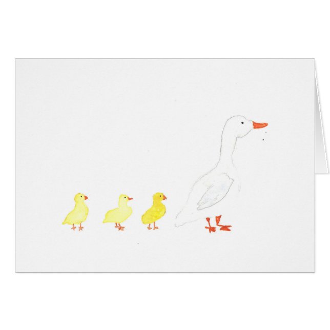 Muttergoose Wasserfarbe Print Grußkarte (Vorderseite (Horizontal))