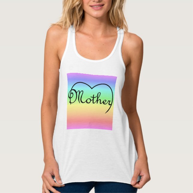 Mutterherzenregenbogen Tank Top (Vorderseite)