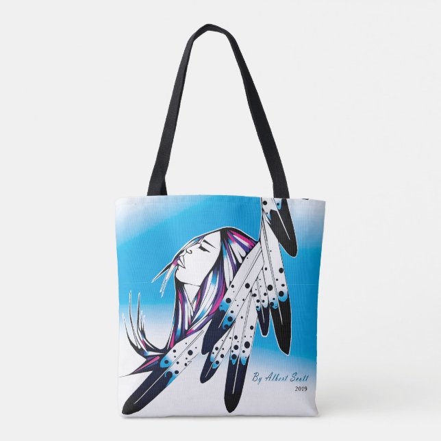 Mutterin über Adlerfedern zu Tüte Tasche (Rückseite)