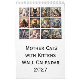 Mutterkatzen mit Kätzchen Wandkalender 2027