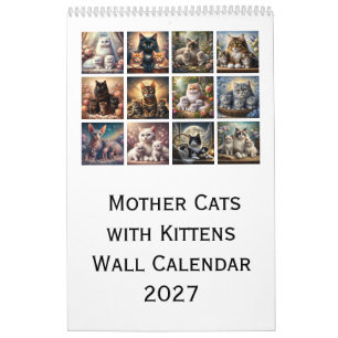 Mutterkatzen mit Kätzchen Wandkalender 2027