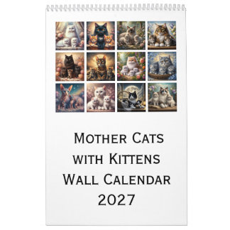 Mutterkatzen mit Kätzchen Wandkalender 2027