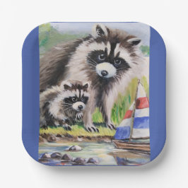 Mutterkorb, Baby & Toyota, viereckige Papiertüte Pappteller