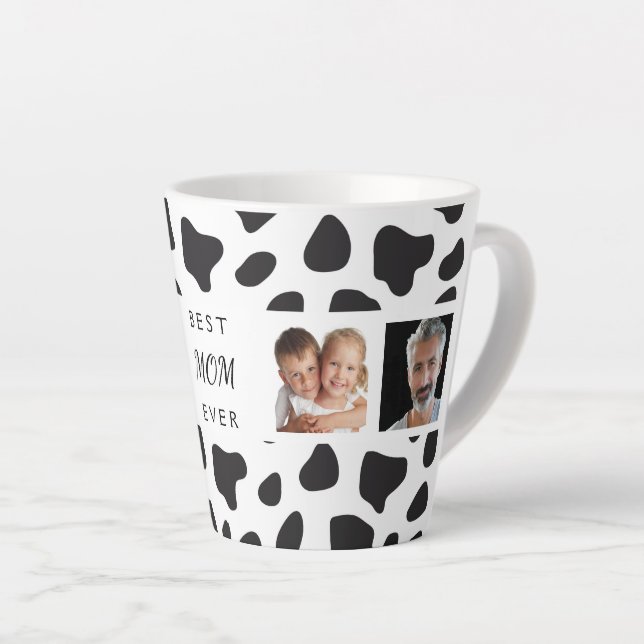 Mutterkuh Foto Kollage Schwarz-weiß Milchtasse (Rechte Ecke)