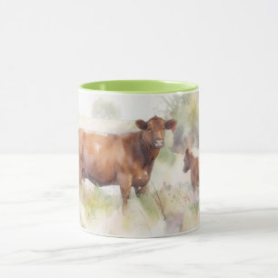 Mutterkuh und Babykalb Angus Texas Farm Tassen Kun