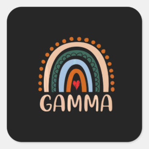 Mutterkunde   Gamma Rainbow Grandma Niedliche Gebu Quadratischer Aufkleber