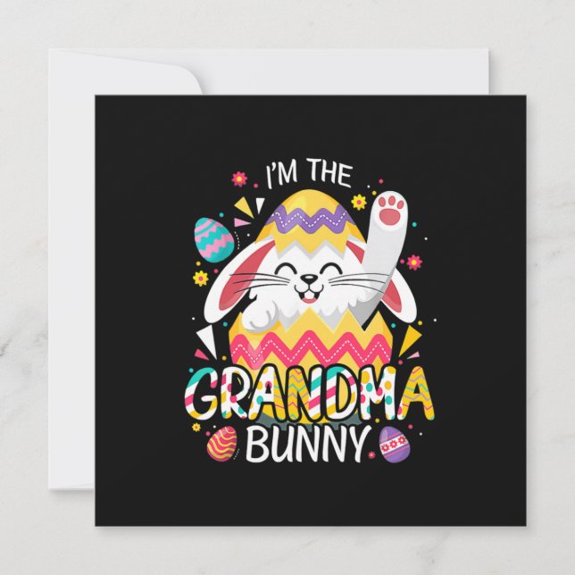 Mutterkunde | Ich bin der Großmutter Bunny Geburts Einladung (Vorderseite)