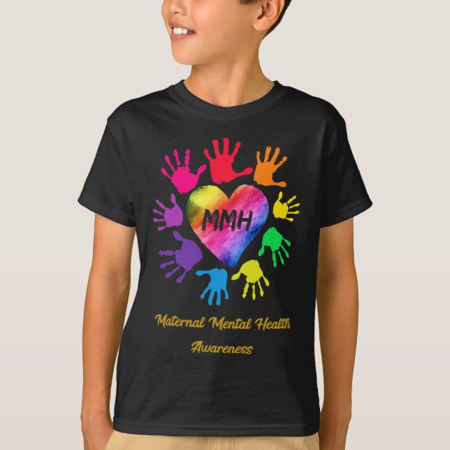 Mütterliche Mental Health Awareness Hands Geschenk T-Shirt (Vorderseite)