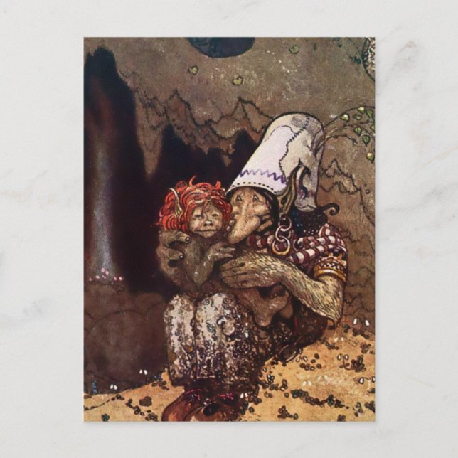 „Mutterliebe“ von John Bauer Postkarte (Vorderseite)