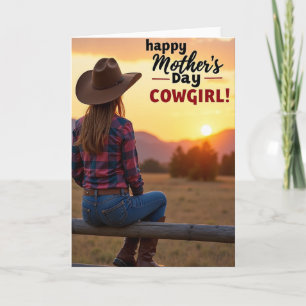 Muttermagazin-Cowgirl-Karte zum Sonnenuntergang Karte