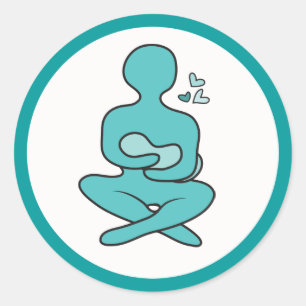 Muttermilch & Baby Runder Aufkleber