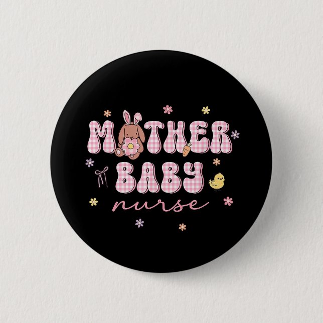 Muttermilch-Krankenschwester Ostertag MBU Osterhas Button (Vorderseite)