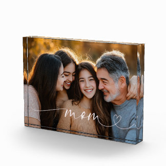 Muttermoment Herz Foto Acryl Block Geschenk