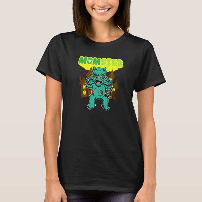 Muttermonster Schreckliche Halloween-Mutter Grusel T-Shirt (Vorderseite)
