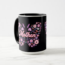 Muttermotivreffee-Tasse mit Schmetterling und Blum
