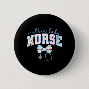 Muttermutter-Krankenschwester-Team-Kokette-Blaues Button