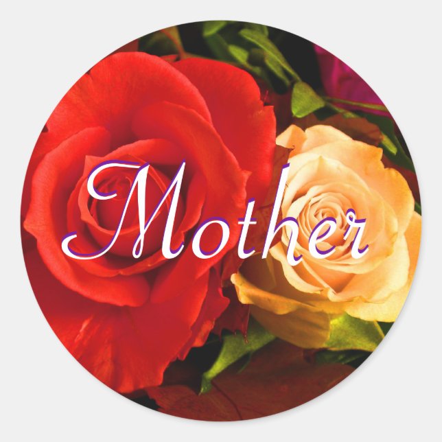 Mutterrosa-Aufkleber Runder Aufkleber (Vorderseite)