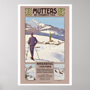 Mutters Innsbruck Tirol Österreich Wintersport Poster