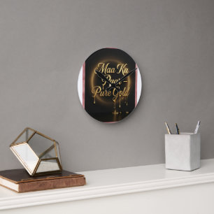 Mutters Liebe ist pures Gold - Triefendes Gold Lux Runde Wanduhr