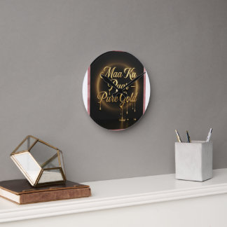 Mutters Liebe ist pures Gold - Triefendes Gold Lux Runde Wanduhr