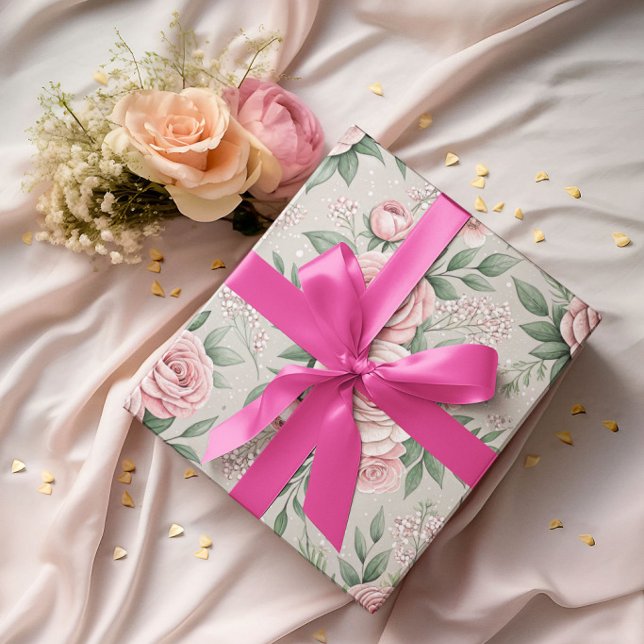Mutters rosa Rosen Geschenkpapier (Von Creator hochgeladen)