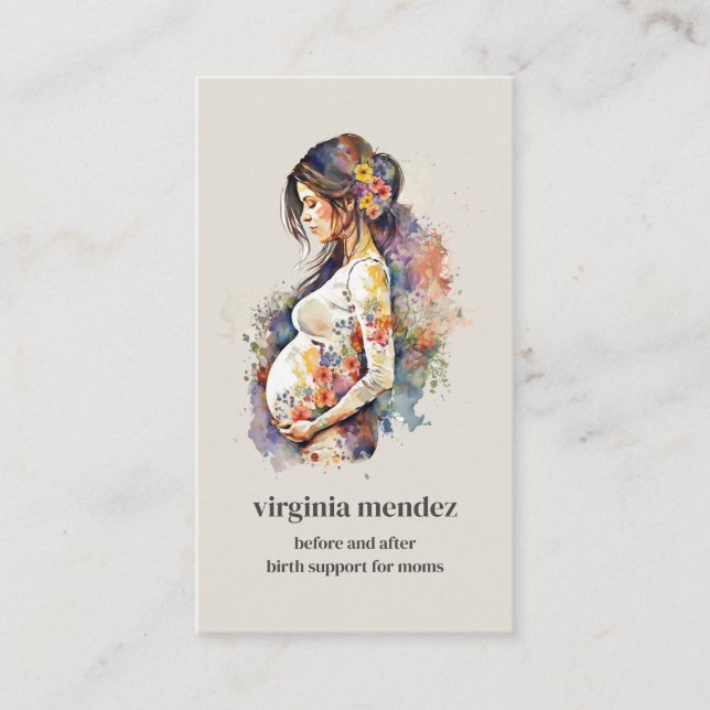 Mutterschaft Bloom Doula Mitfrau Stillzeit Schwang Visitenkarte (Vorderseite)