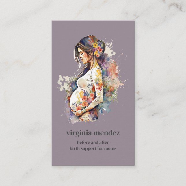 Mutterschaft Bloom Doula Mitfrau Stillzeit Schwang Visitenkarte (Vorderseite)