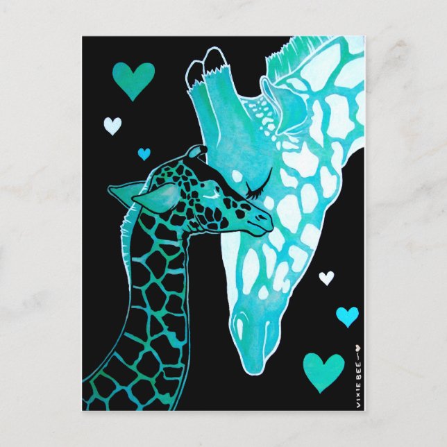Mutterschaft: Giraffen Postkarte (Vorderseite)