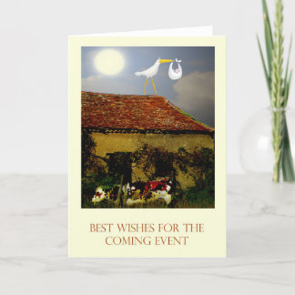 Mutterschaft verlässt beste Wünsche, Storch, Baby, Karte