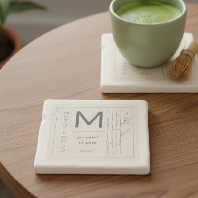 Mutterschaft verwurzelt in der Gnade Botanische Mu Steinuntersetzer (Coaster to celebrate motherhood - perfect for new mom, mother's day gift ..)