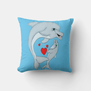 Muttersprachiges Dolphin Liebe Square Kissen