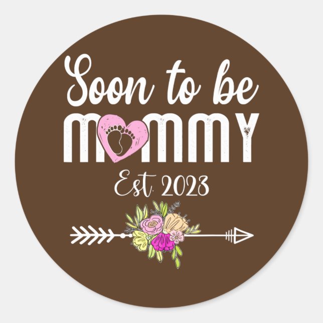 Muttertag 2022 bald Mommy 2023 Runder Aufkleber (Vorderseite)