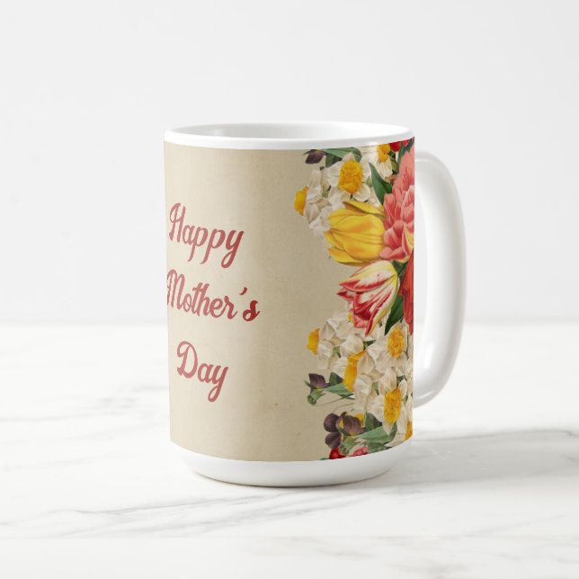 Muttertag 2024 mit heller Blüte Kaffeetasse (VorderseiteRechts)