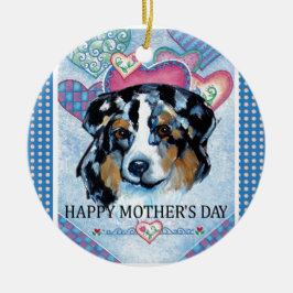 MUTTERTAG AUSTRALIAN SHEPHERD KERAMIK ORNAMENT