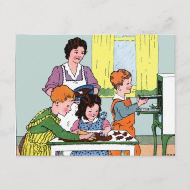 Muttertag Backen mit Mama Postkarte (Vorderseite)