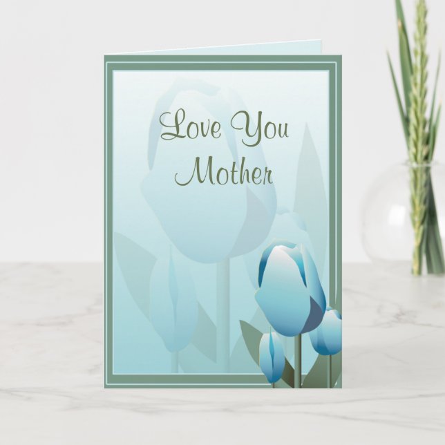 Muttertag Beautiful Spring Tulip Turquoise Card Karte (Vorderseite)