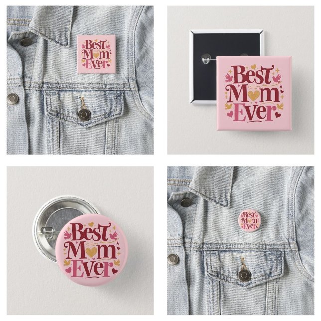 Muttertag beste Mama je Button (Mother's Day Best Mom Ever tote buttons)