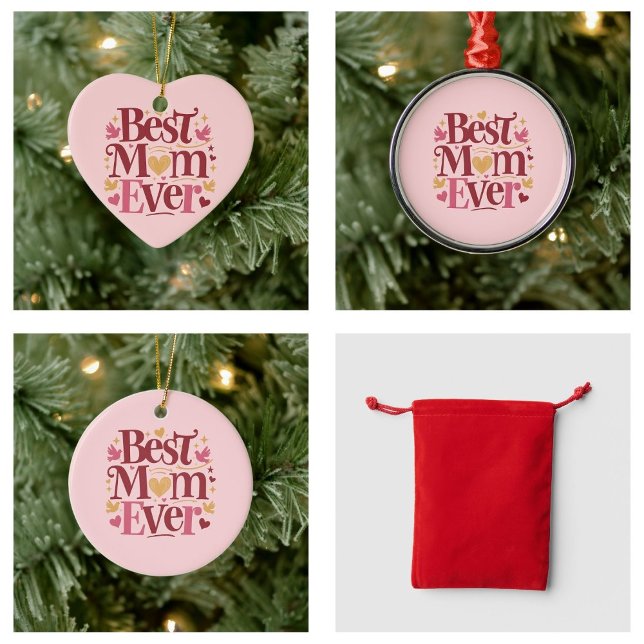 Muttertag beste Mama je Keramik Ornament (Mother's Day Best Mom Ever ornaments)