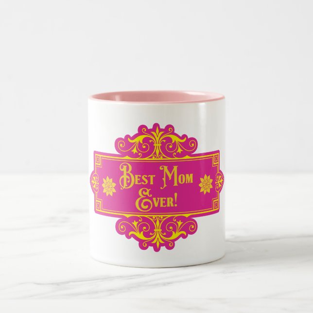 Muttertag "Beste Mama je" Zweifarbige Tasse (Mittel)