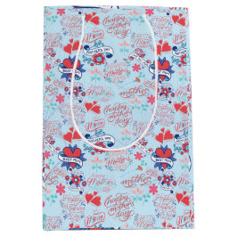 Muttertag BG 02 LBlue BG Mittlere Geschenktüte