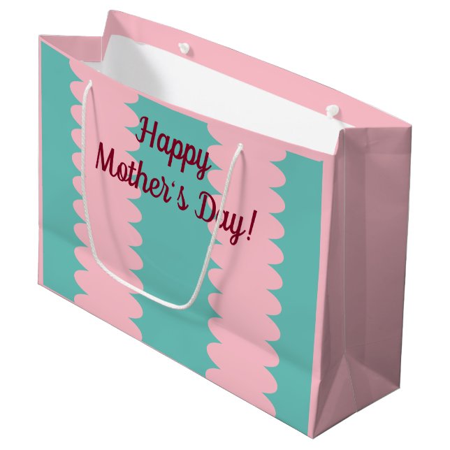 Muttertag, Bläschen pink, aquamarin, hübsch Große Geschenktüte (Vorderseite Schrägansicht)